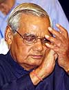 Atal Bihari Vajpayee claps after Mufti Mohammed Sayeeds speech in Jammu on Friday