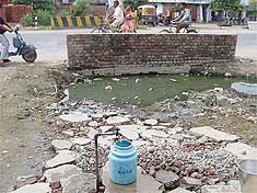 A tap near the polluted nullah on the Jagadhri highway. 