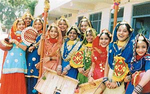 The gidha team of Ramgarhia Girls Senior Secondary School is all cheers after bagging the first prize