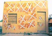 As if a fresh coat of paint was not enough, officials of the Excise Department put ‘‘crosses’’ to declare this vend ‘out of bonds’