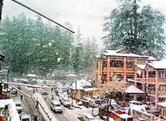 A shower of snowflakes heralds the arrival of winter in Manali on Monday.