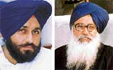 File photos of Sukhbir Badal and Parkash Singh Badal, who were granted bail by the Ropar Special Judge