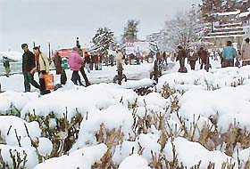 Shimla wears a white mantle as the Queen of Hills has the first snowfall of the season