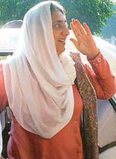 Punjab Deputy Chief Minister Rajinder Kaur Bhattal comes out of the District Courts complex, Chandigarh, after charges were framed against her in a corruption case on Thursday. 