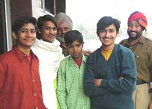 The four Pakistani boys who were released from the Faridkot juvenile jail, at the Wagah joint check-post before crossing over to Pakistan on Tuesday.