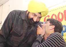 Comedy actor Jaspal Bhatti during the launch of Feel Good Party with the famous pop singer Jassi at a press conference in the Capital on Wednesday.