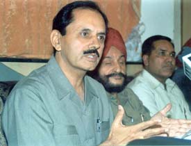 Rai Aziz Ullah Khan, Member, National Assembly of Pakistan, at a press conference in Ludhiana