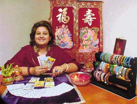 Poonam Sethi, a tarot card reader, in Ludhiana