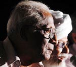CPI General Secretary A. B. Bardhan and his CPM counterpart Harkishen Singh Surjeet address mediapersons 