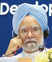 Prime Minister Manmohan Singh at a conference