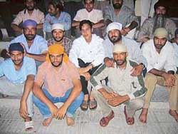 A group of Punjabi youth outside a Teheran gurdwara. 