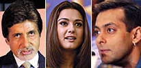 Amitabh Bachchan, Preity Zinta and Salman Khan