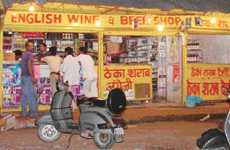 A liquor vend of Hallomajra in Chandigarh which was opened on I-Day after 7 pm following orders from the UT Excise Department.