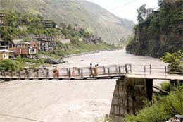 Water of the Sutlej gushes in full force