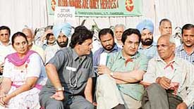 Star blood donors who were honoured by the State Blood Transfusion Council, Chandigarh, at the PGI on Sunday