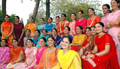 Semifinalists of Miss World Punjaban contest at a press conference in Chandigarh