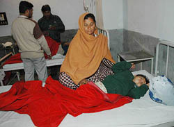 Four-year-old injured Komal in Mukerian hospital. 