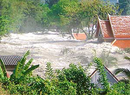 This is how the quake-triggered tidal waves hit Kammale temple in Phuket, about 862 km south of Bangkok, on December 26, 2004. 
