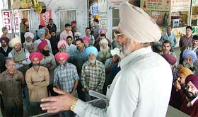 Employees of Punjab Roadways hold a rally as part of a two-hour strike in Jalandhar