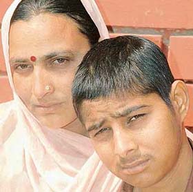 Ram Payari with her son Sunil at the PGI, Chandigarh