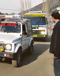 A dry run of the India-Pakistan bus from Kaman Bridge to Srinagar was conducted under tight security on Monday.