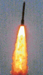 A rocket carrying the Cartosat-1 satellite takes off from the space centre of the Indian Space Research Organisation at Sriharikota, about 10 km from Chennai, on Thursday. 