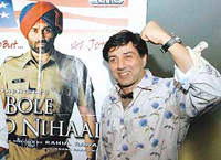 Bollywood actor Sunny Deol at a promotional programme of his latest film "Jo Bole So Nihal" in Lucknow. 