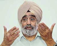 Dr J. S. Gujral, Vice-Chancellor, Baba Farid University, Faridkot, at a press conference in Chandigarh on Monday. 