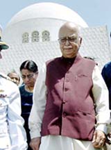 File photo of L. K. Advani visiting the mausoleum of Pakistans founding father Mohammad Ali Jinnah in Karachi on June 4. 