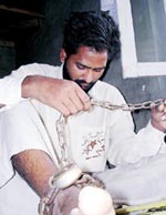 While boys of his age help their families in farm work and the household chores, 22-year-old Kuldip Singh remains chained to his bed in Dhenthal village in Samana tehsil.