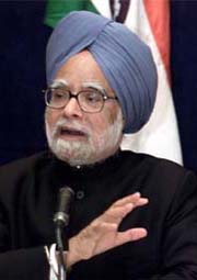 Prime Minister Manmohan Singh addresses a press conference in Washington