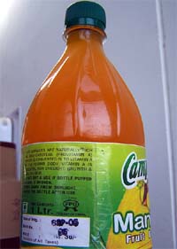 The label of a soft drink bottle shows the manufacturing month as September