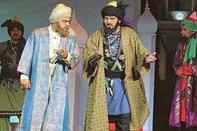 A scene from “Sirhind Di Deewar” being staged during the Baba Jassa Singh Kapurthala heritage festival