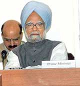 The Prime Minister, Dr Manmohan Singh, at the inauguration of the Haksar Memorial Conference at CRRID in Chandigarh on Wednesday.