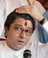 Raj Thackeray gestures after he announced his resignation from the Shiv Sena in Mumbai on Sunday.
