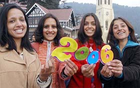 Girls at Shimla on New Year Eve