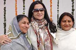 The new Haryana women Ministers of State, Mrs Savitri Jindal, Mrs Kiran Choudhary and Mrs Meena Rani, seem to convey this message as they pose at Raj Bhavan in Chandigarh