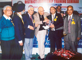 Rotarians with past president Sanjiv Sethi , chairman of the district leadership training seminar, organised in Ludhiana on Sunday