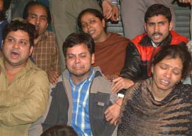 The shopkeepers of Amritsar whose shops were demolished by the Municipal Corporation on Sunday following the High Courts orders