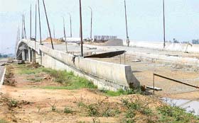 When will the railway overbridge on the Morinda bypass be completed?