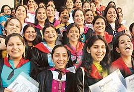 Students of Dev Samaj College for Women, Sector 45, Chandigarh