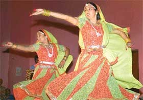 Students perform at Rukhsat-2006 at Panjab University Law Auditorium in Chandigarh on Monday.