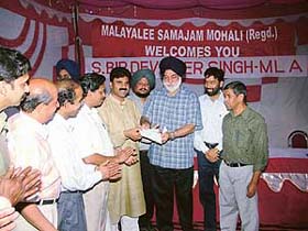 Members of the Malayalee Samajam with the MLA, Kharar, Mr Bir Devinder Singh, in Mohali