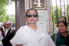 Sabrina Lall, sister of Jessica Lall, coming out of the Delhi High Court after the hearing of the Jessica murder case, in New Delhi on Tuesday