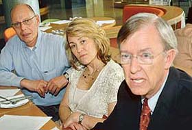 Mr Robert Miller, Academic Principal, CIIS, Mr Wendy Curtis, Director, Fashion, Fanshawe College, and Dr Howard Rundle, President, Fanshawe College,Canada, who were in Chandigarh