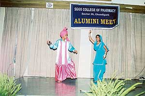 A cultural show being organised during alumni meet in Chandigarh on Saturday.