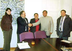 Punjabi businessmen seen here with the Chairman of the Croatian Chamber of Commerce and Industry, Mr M. Karamarkovich.