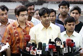 Striking  doctors address the media after a meeting with Prime Minister Manmohan Singh at his residence  in New Delhi on Friday.