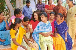 Hema Bedi with some of the rescued girls and co-workers of Sthree