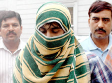 Sahil Zaroo, one of the accused in the Rahul Mahajan and Vivek Moitra drug case, is produced at Patiala House Court by the Delhi Police in New Delhi on Sunday
